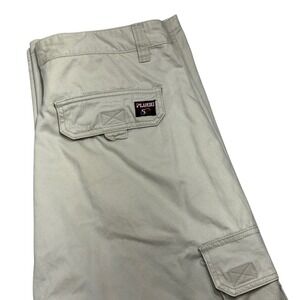 PLUGG Worldwide Men's Size 33x32 Cargo Pants Khaki Cotton Utility Pockets Skater